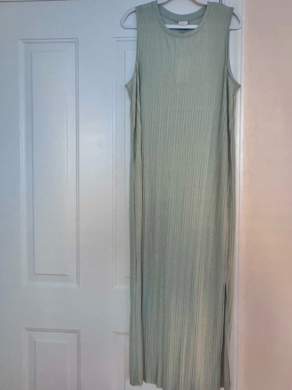 a new day Ribbed Sleeveless Dress in Light Sage